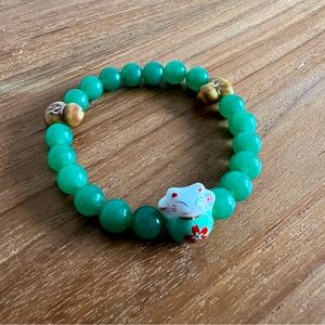 Lucky Cat Stone Bracelet
